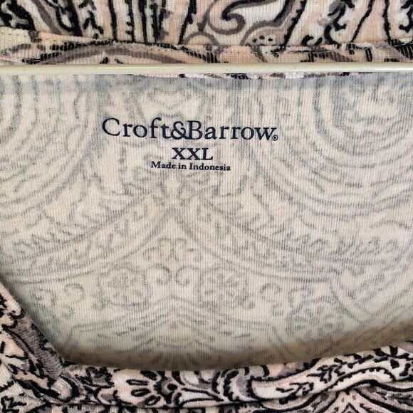 Croft & Barrow black and white shirt sleeve top - Picture 2 of 6